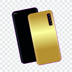 Golden new popular smartphone , isolated