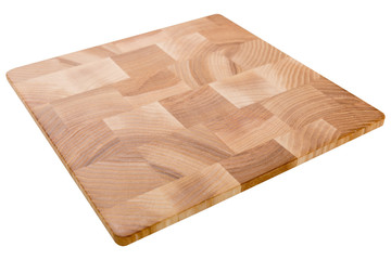 board made of solid wood, for cutting or for serving dishes, on a white background, isolate