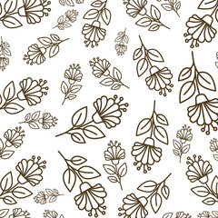 beautiful flowers decorative pattern isolated icon