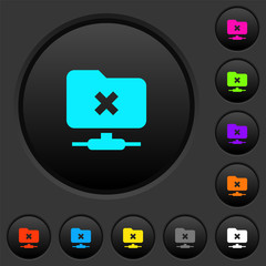 FTP cancel operation dark push buttons with color icons