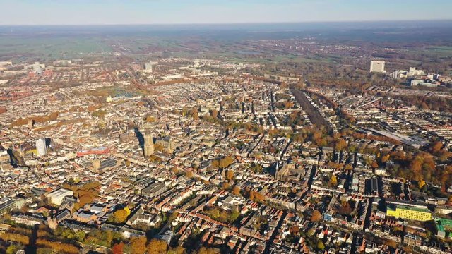City of Utrecht, The Netherlands with its old innercity and the Dom Tower