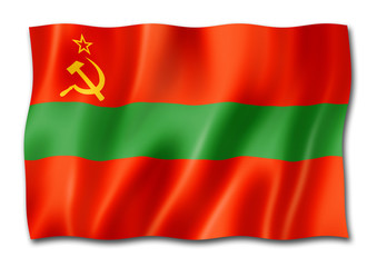 Transnistria flag isolated on white