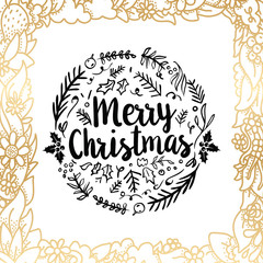 Merry Christmas typography.