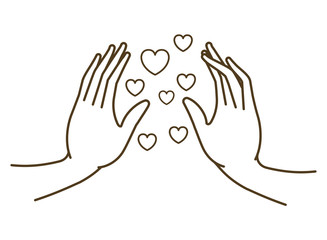 hands receiving heart avatar character