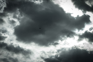 Huge storm clouds. Water in gaseous state.