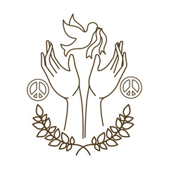 dove of peace with open hands avatar character