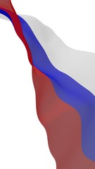 Waving flag of the Russian Federation. The National. State symbol of the Russia. 3D illustration