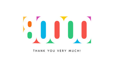 Eighty thousand subscribers baner. Colorful logo for anniversary day.