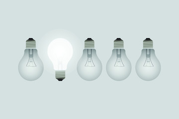 Light bulb vector illustration. Realistic light bulb isolated.