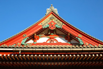 Detail of an Asian Temple at Dusk