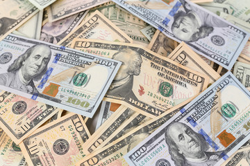 Fototapeta na wymiar pile of US dollar bills