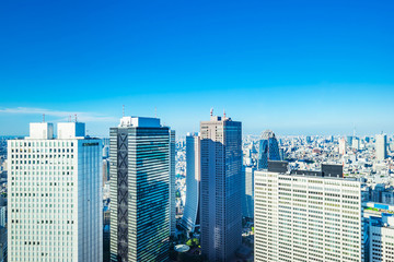 skyline aerial view of shinjuku in Tokyo, Japan