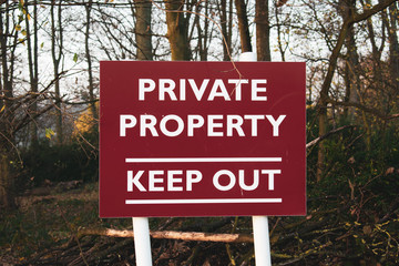 Fototapeta premium Private Property, keep out sign