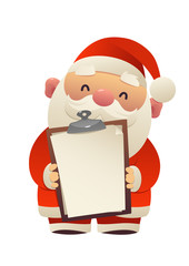 Santa Claus holds in his hands blank isolated
