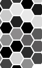 White honeycomb with a gradient color. Isometric geometry. 3D illustration