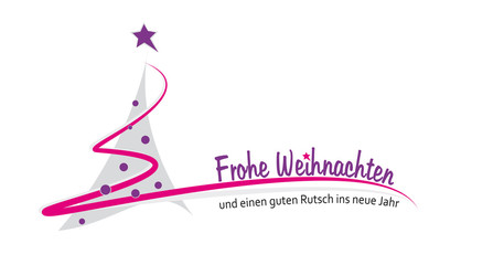 moderner weihnachtsbaum in grau, pink, lila