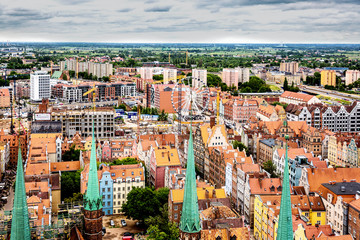 Obraz premium Aerial view Of Old Town in Gdansk,Poland