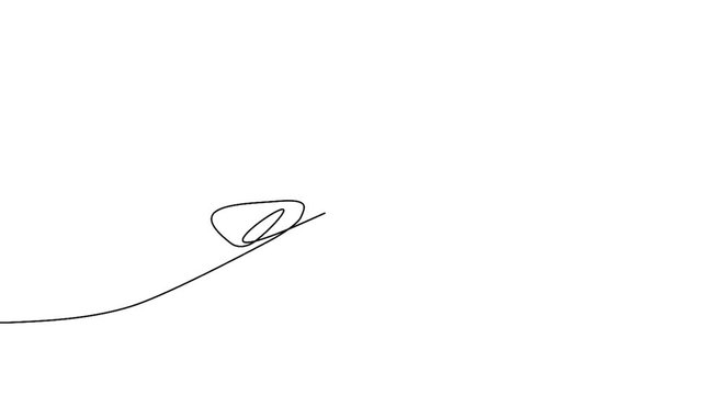 Self drawing animation of Continuous line drawing of jet plane
