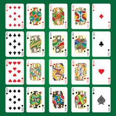 Illustration of playing cards. Quality image, classic design.
