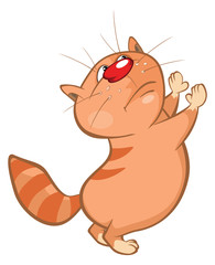 Vector Illustration of a Cute Cat. Cartoon Character
