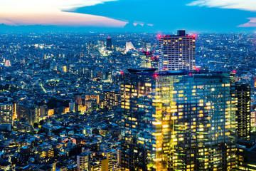 skyline night view of shinjuku in Tokyo, Japan