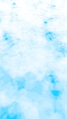 Background of abstract white color smoke isolated on blue color background. The wall of white fog. 3D illustration