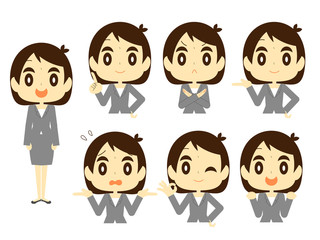 女性会社員のイラストアイコン