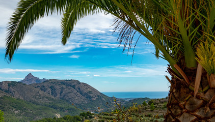 Fototapeta na wymiar View to the sea and mountains from Guadalest town in Spain