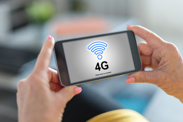 4g network concept on a smartphone
