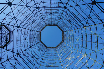 old framework of a cooling tower