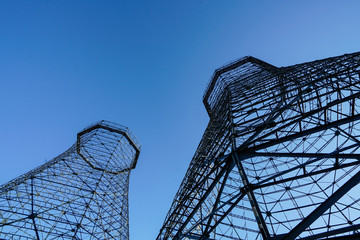 old framework of cooling towers