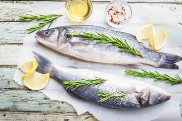 Fresh raw seabass