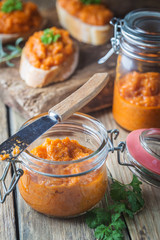 Homemade caviar of zucchini