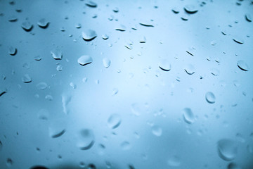 water drops on glass