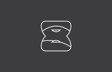 number 8 black white logo company icon design