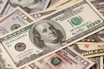 Dollars close-up. Background texture