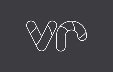 alphabet letter vr v r combination black white logo company icon design