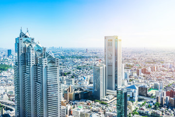 skyline aerial view of shinjuku in Tokyo, Japan