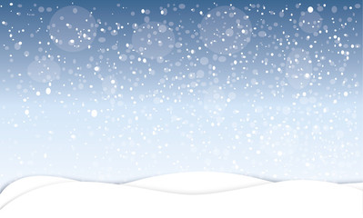 Snowfall. Falling snowflakes. Christmas snow. Vector illustration.