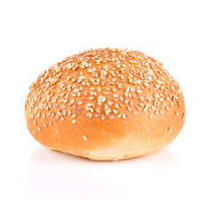 group of sandwich bun with sesame seeds isolated on white background