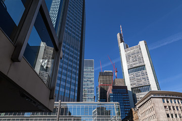 View of Skyscrapers in Frankfurt's Business District