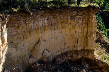 Sandy layers. Sand mining: quarry, dredger, illegal mining.