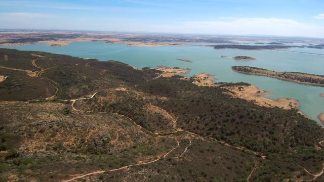 Portugal. Drone in Monsaraz. Village in Alentejo. 4k Aerial view Video