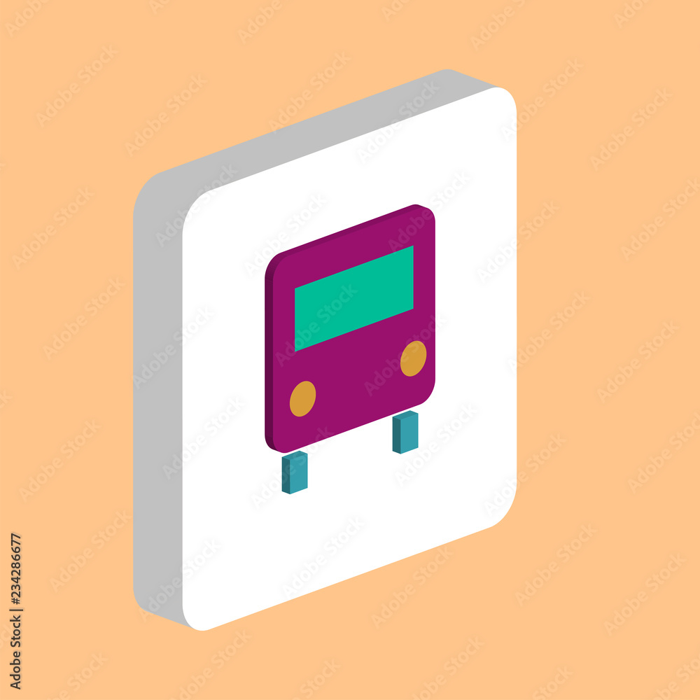 Poster bus simple vector icon. illustration symbol design template for web mobile ui element. perfect color