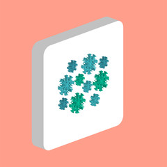 Snowflakes Simple vector icon. Illustration symbol design template for web mobile UI element. Perfect color isometric pictogram on 3d white square. Snowflakes icons for you business project