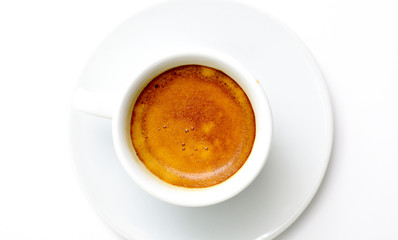 espresso cup of coffee on white background