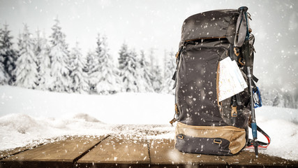 Backpack and winter time 