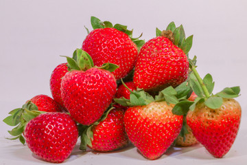 fresh strawberries isolated on white background