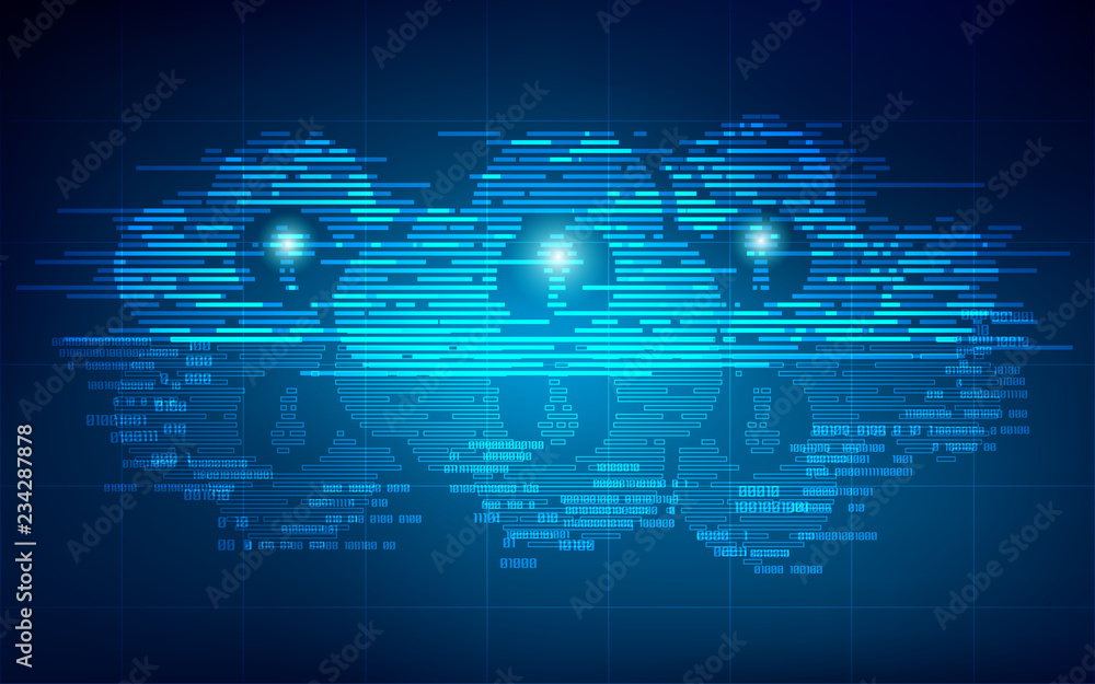 Poster concept of cloud computing technology, abstract digital technology