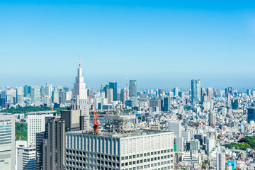 Fototapeta premium skyline aerial view of shinjuku in Tokyo, Japan